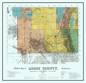 1911 Map of Modoc County California – Vintage Early 20th Century Northern California Map | Historic Cartography Featuring County Borders Towns Roads & Natural Features