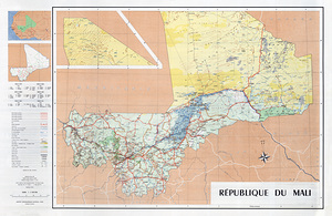 1962 Map of Mali – Vintage Post-Independence Map of West African Nation Showing Political Boundaries Cities and Natural Features Following Liberation from France
