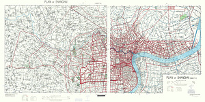 1944 Map of Shanghai China – WWII-Era City Map Showing Districts Streets Railways Rivers International Settlements Military Zones Harbor Facilities and Urban Infrastructure in Wartime Shanghai