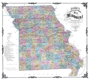 1860 Map of Missouri Showing Counties Railroads and Settlements in a Pre–Civil War United States Frontier State