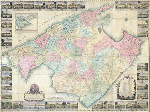 1785 Map of Mallorca – Late 18th-Century Spanish Map Depicting the Balearic Island’s Mountains Ports and Coastal Towns Reflecting Maritime Navigation Mediterranean Geography and Spanish Cartographic Tradition