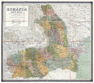 1883 Map of Romania – Historic 19th Century Eastern Europe Map Reproduction | Political Boundaries Provinces & Railways in the Kingdom of Romania During Its Early National Period
