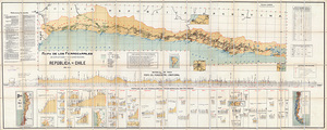 1914 Railroad Map of Chile – Early 20th Century Detailed Map Showing Major Railroad Lines Cities Mining Regions Ports and Geographic Features Across Chile