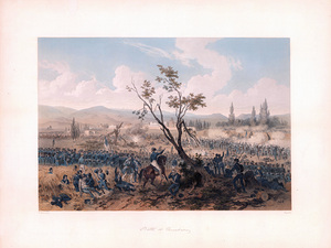 Mexican–American War Map of the 1847 Battle of Churubusco – Depicting Fortifications Troop Positions and Intense Combat Near a Convent Just South of Mexico City During the U.S. Invasion