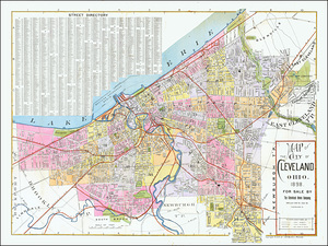 1898 Map of Cleveland Ohio – Turn-of-the-Century Map Depicting Cleveland Ohio Including Streets Industrial Districts Parks Rail Lines and Other Features Highlighting Urban Expansion and Social Geography at the End of the 19th Century