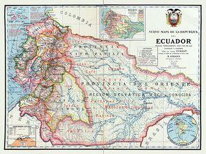 1902 Map of Ecuador Depicting National Provinces Mountainous Terrain and Amazon Basin Borders During a Period of Republican Consolidation and Territorial Change