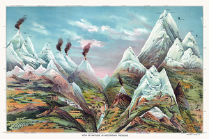 1893 Educational Chart of Global Mountains Highlighting Major Ranges Peak Elevations and Geographic Locations for Use in 19th Century Classrooms