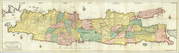 1728 Dutch Map of Java Showing Colonial Settlements Fortifications and Topography During the VOC Period of Dutch East Indies Rule in Southeast Asia by History In Your Home