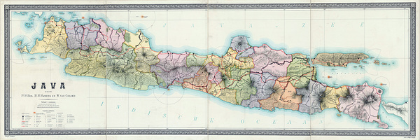 1895 Dutch Map of Java Depicting Colonial Districts Railways and Plantations Under the Dutch East Indies Government During the Height of European Imperial Expansion in Asia by History In Your Home