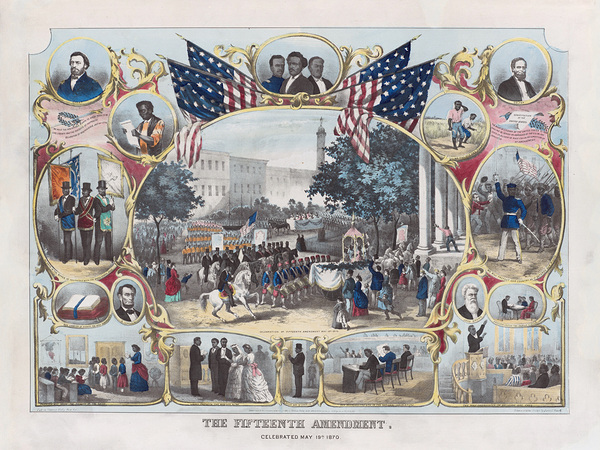 15th Amendment Lithograph – Reconstruction Era Print Celebrating Civil Rights Voting Access & Key Figures in African American History by History In Your Home