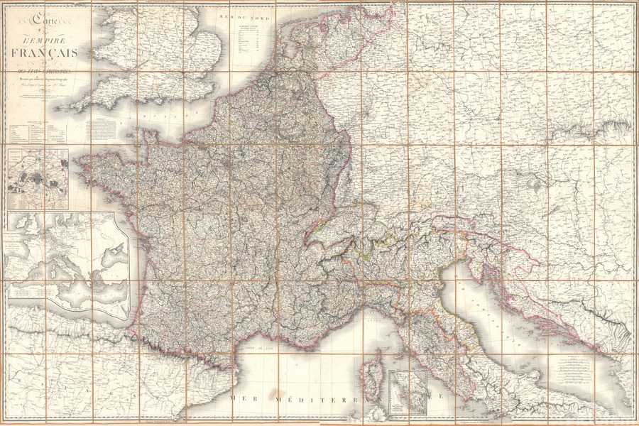 1813 Map of the First French Empire – Historic Cartographic Depiction ...