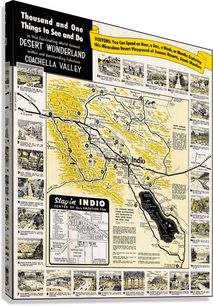 1955 Map Of Indio California Mid Century American City Map Depicting Book 2289274 