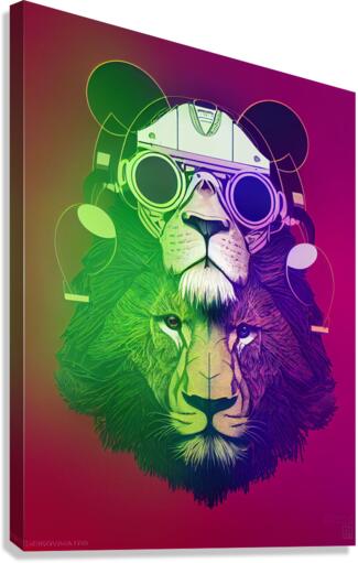 Hipster Lion Canvas Print