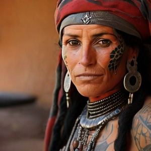 Tattooed Berber woman