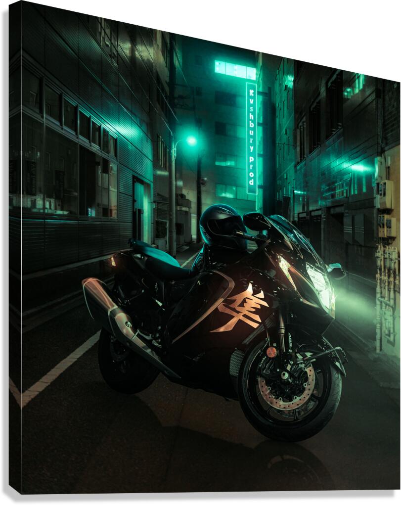 hayabuza Neon night ride Canvas Print