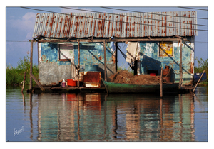 Traditional stilt house built over the water Zulia Venezuela