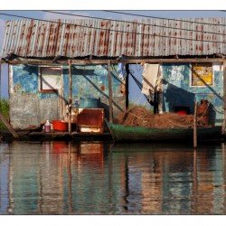 Traditional stilt house built over the water Zulia Venezuela