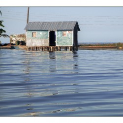 Traditional stilt house built over the water Zulia Venezuela
