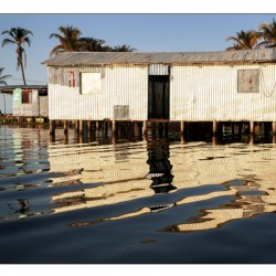 Traditional stilt house built over the water Zulia Venezuela