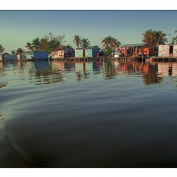 Traditional stilt house built over the water Zulia Venezuela