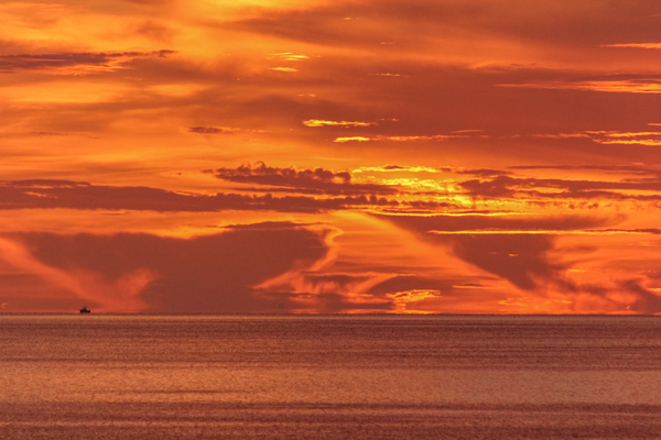 Heavens Red Fishermans Light by Hurricane Point Studios