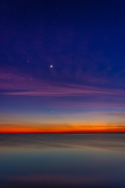 The Moon and Venus with Purple Skys  by Hurricane Point Studios