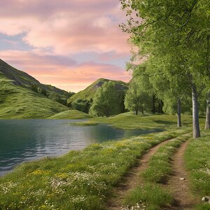 a serene and picturesque natural landscape featur