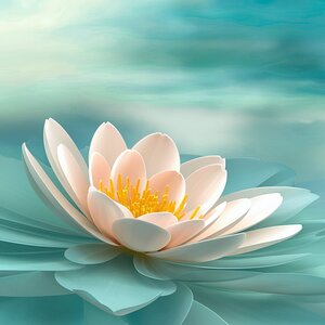 a stunning 3d rendering of a serene peaceful flower