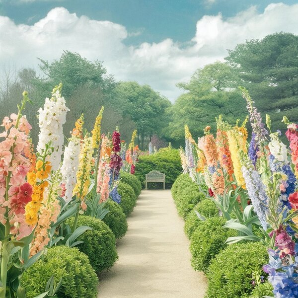 a soothing photograph of a tranquil garden filled Print