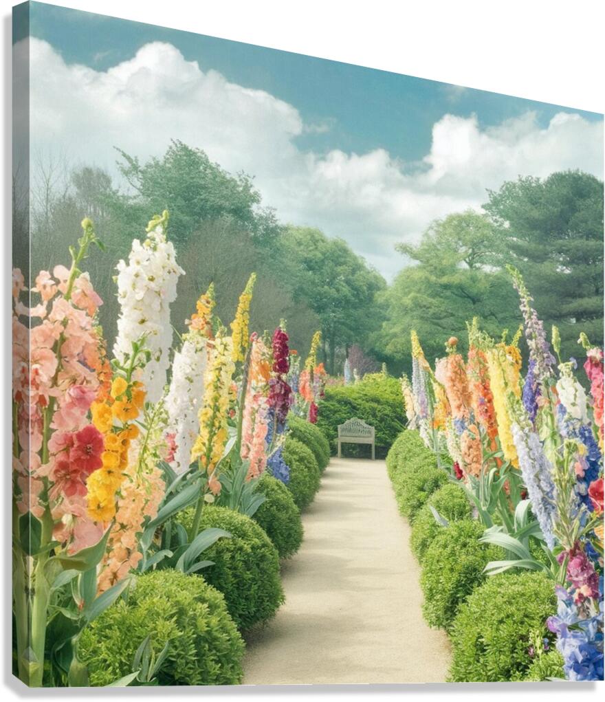 a soothing photograph of a tranquil garden filled Canvas Print