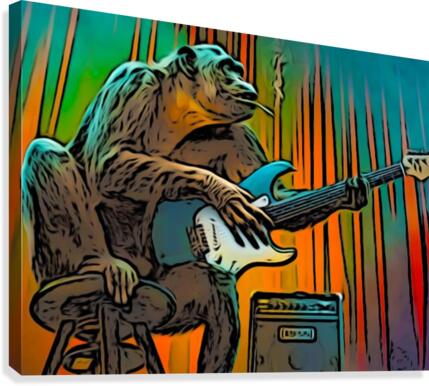 Guitar Monkey by W Scott Wall Art