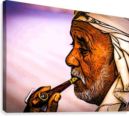 Smoking Elder Canvas Print