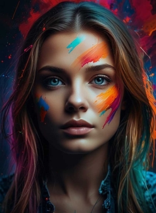 Mix colors with the beauty of the girl