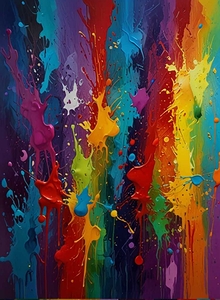 Color Cascade: Abstract Art in Motion