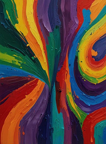 Abstract Art Palette: A Symphony of Vibrant Hues Print