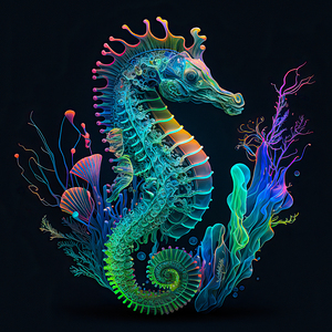 Bioluminescent Seahorse