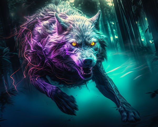 Pouncing Wolf Imprimer