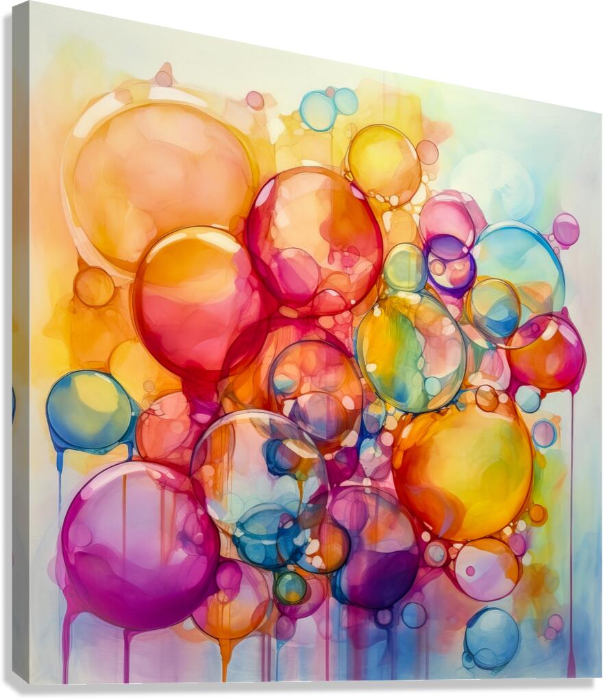 Rainbow Bubbles Canvas Print