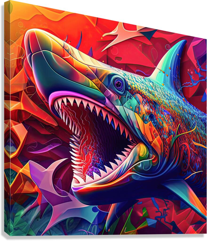 Psychedelic Shark Canvas Print