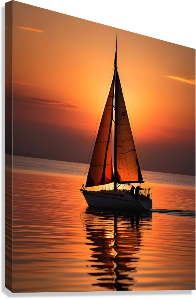 Sailing into Sunset  Canvas Print