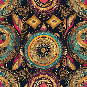 169666 pattern  boho colorful  some gold amazing