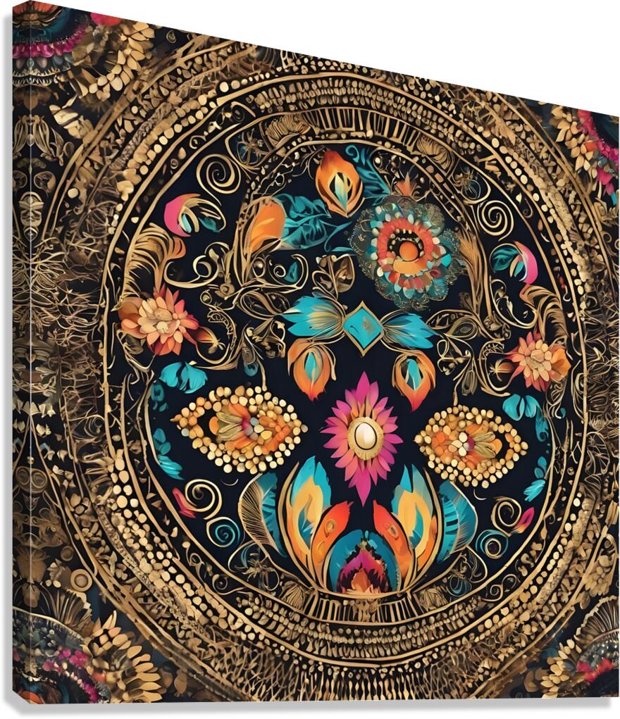 169668 pattern  boho colorful  some gold amazing Canvas Print