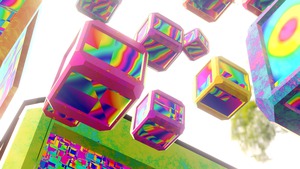 Flock of cubes returning from migration