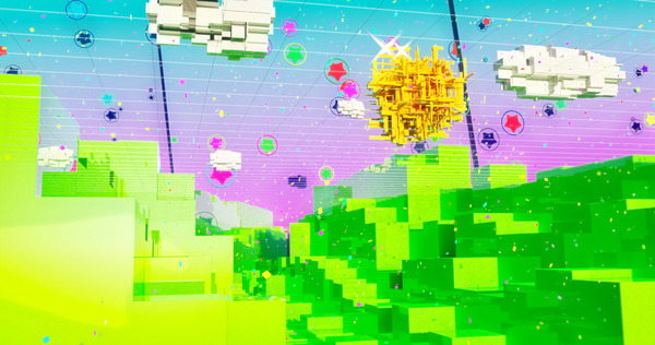 Abstract Kawaii vaporwave video game landscape  by fascinus Design
