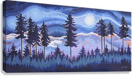 Moonlit Pines Canvas Print