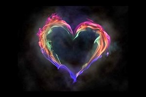 flame artistic heart love