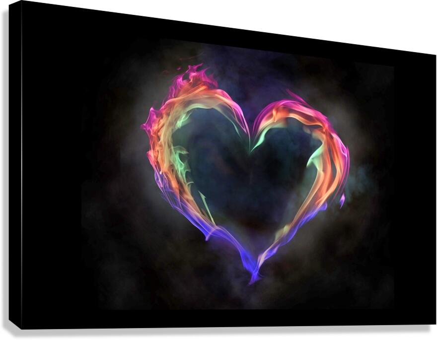 flame artistic heart love Canvas Print