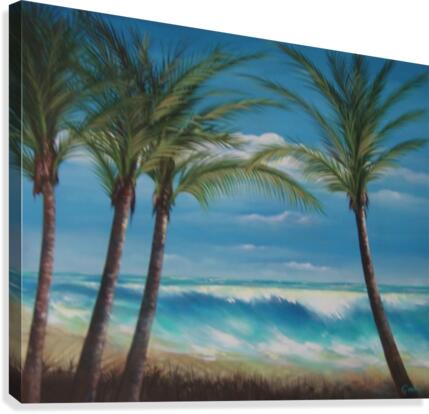 windy beach Canvas Print