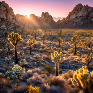 Joshua tree forest in the desert