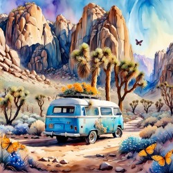 Beautiful Mohave Joshua tree fantasy Campervan 2.